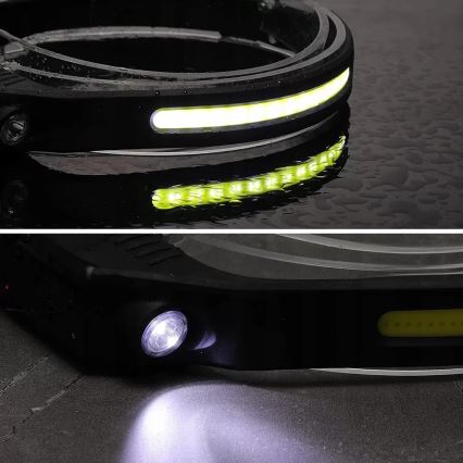 LED Uzlādējama galvas lampa ar sensoru, regulējama 2xLED/5V IP44 350 lm 1200 mAh
