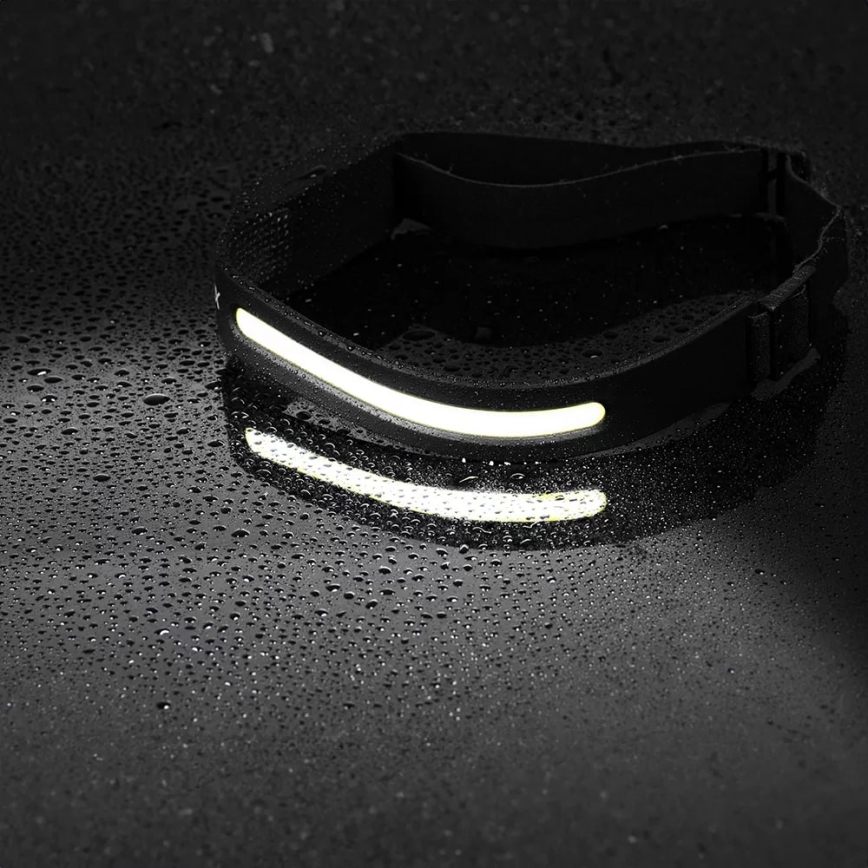LED Uzlādējama galvas lampa ar sensoru, regulējama 2xLED/5V IP44 350 lm 1200 mAh