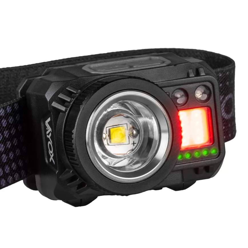 LED regulējama uzlādējama lukturīte ar sensoru un sarkano gaismu LED/6W/5V/3xAAA IP44 500 lm 1200 mAh