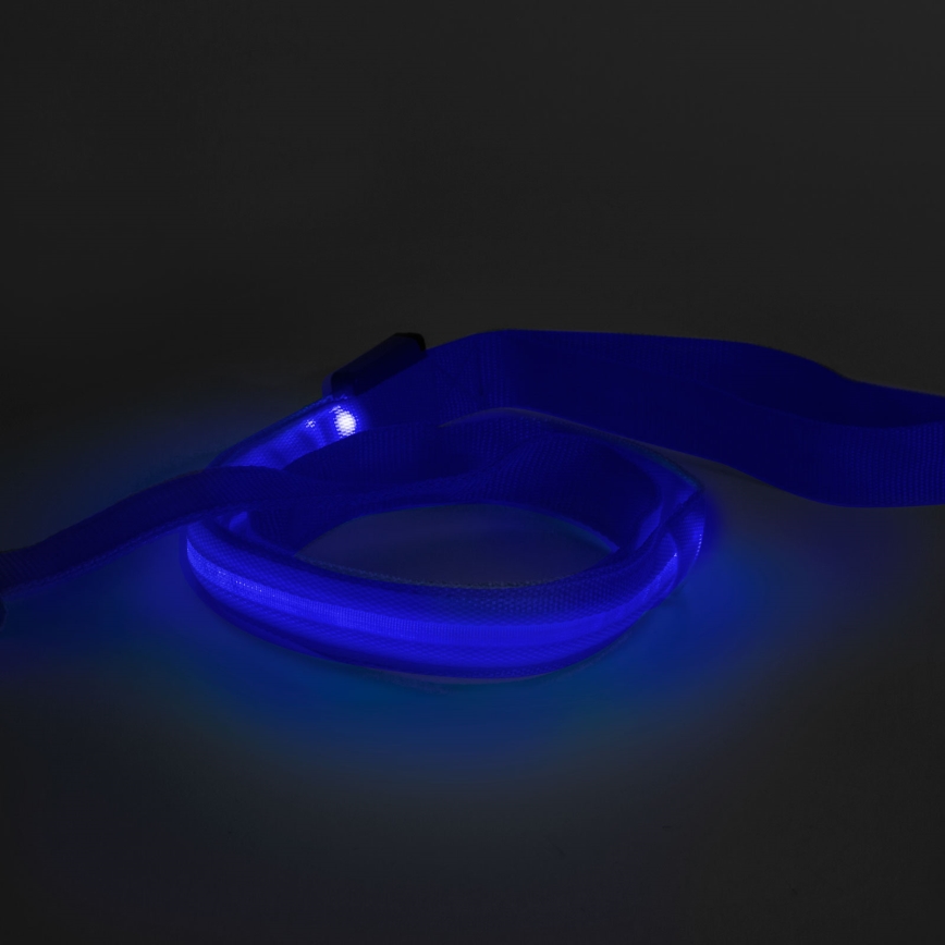 LED Uzlādējama pavada 120 cm 2xCR2032/5V/40 mAh zila