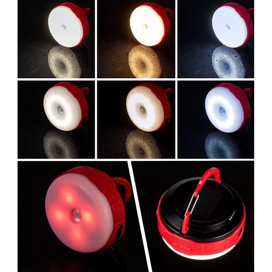 LED Aptumšojama uzlādējams saules enerģijas lukturītis ar lādētājakumulatora funkciju LED/3W/5V 3000/4000/6500K IPX6 500 spīdīgs 2000 mAh