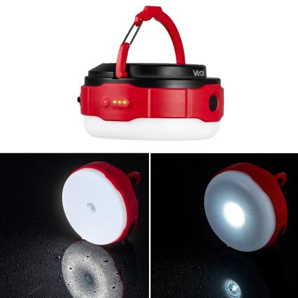 LED Aptumšojama uzlādējams saules enerģijas lukturītis ar lādētājakumulatora funkciju LED/3W/5V 3000/4000/6500K IPX6 500 spīdīgs 2000 mAh