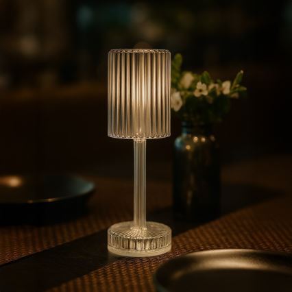 LED uzlādējamā skārienjūtīgā galda lampa SIMPLE LED/1W/5V 2400 mAh 3000-6000K caurspīdīga