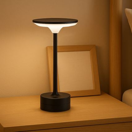 LED uzlādējamā skārienjūtīgā galda lampa TAVOLO LED/2,5W/5V 2400 mAh 3000-6000K melna
