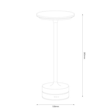 LED uzlādējamā skārienjūtīgā galda lampa TAVOLO LED/2,5W/5V 2400 mAh 3000-6000K melna