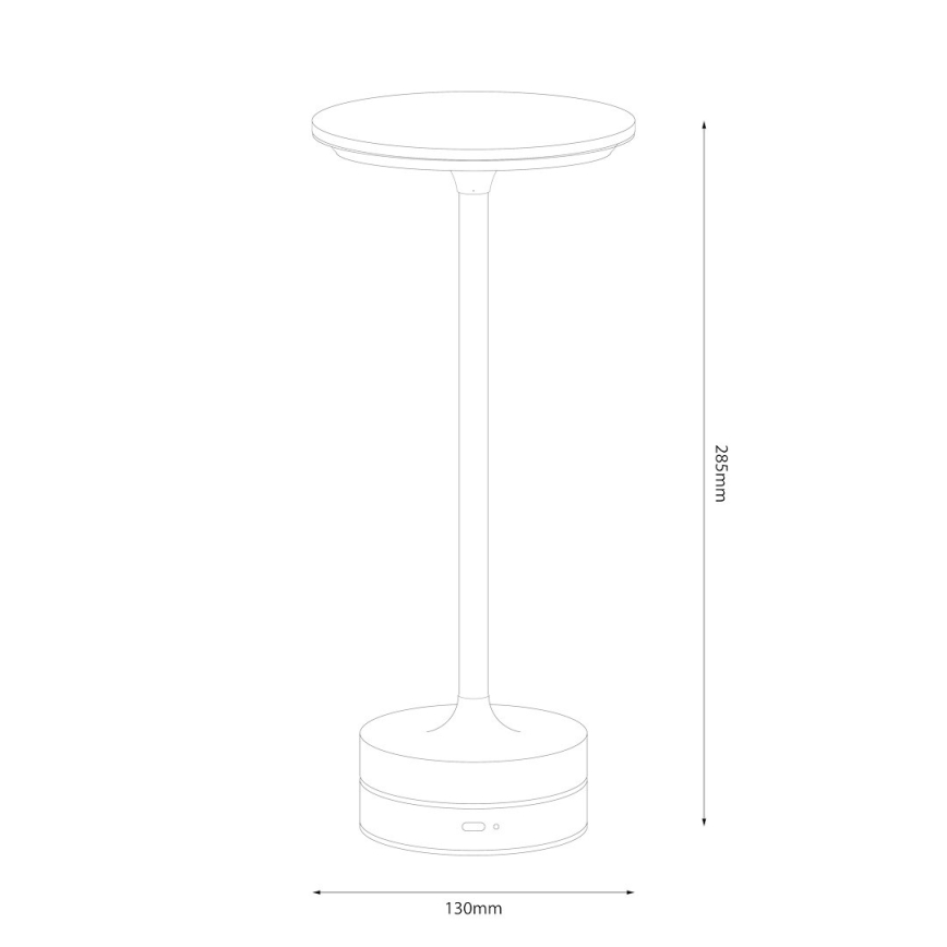 LED uzlādējamā skārienjūtīgā galda lampa TAVOLO LED/2,5W/5V 2400 mAh 3000-6000K melna