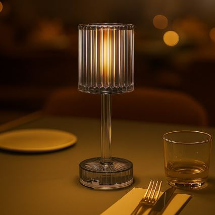 LED uzlādējama skārienjūtīga galda lampa SIMPLE LED/1W/5V 3000-6000K 2400 mAh dūmakaina pelēka
