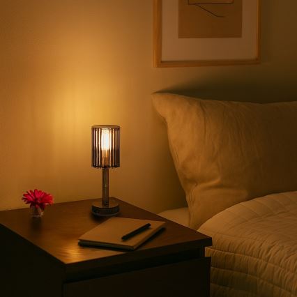 LED uzlādējama skārienjūtīga galda lampa SIMPLE LED/1W/5V 3000-6000K 2400 mAh dūmakaina pelēka