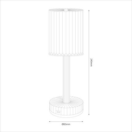 LED uzlādējama skārienjūtīga galda lampa SIMPLE LED/1W/5V 3000-6000K 2400 mAh dūmakaina pelēka