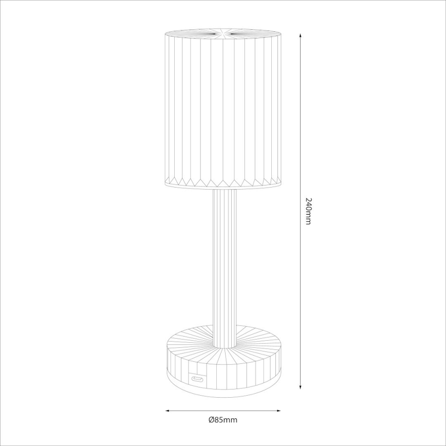 LED uzlādējama skārienjūtīga galda lampa SIMPLE LED/1W/5V 3000-6000K 2400 mAh dūmakaina pelēka