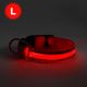 LED Uzlādējama suņu kakla siksna 45-52 cm 1xCR2032/5V/40 mAh sarkana