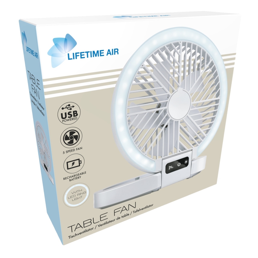 LED uzlādējamais galda ventilators 3,7V 1200 mAh