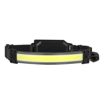 LED uzlādējamais galvas lukturis 2xLED/5V 180 lm 900 mAh melns