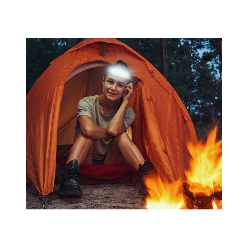 LED uzlādējamais galvas lukturis 2xLED/5V 180 lm 900 mAh melns