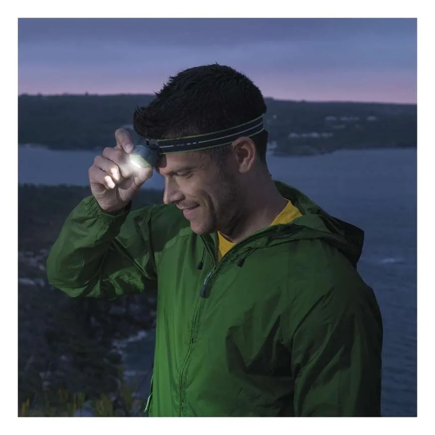 LED uzlādējamais galvas lukturis LED/USB 1600 mAh IPX6