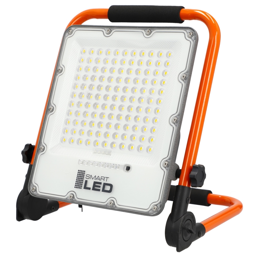 LED uzlādējamais prožektors ar statīvu LED/100W/3,2V 5000K 5000 mAh IP65 oranžs