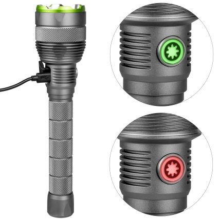 LED Aptumšojams uzlādējams lukturītis ar lādētājakumulatoru funkcija LED/5V IPX7 10000 spīdīgs 2600 mAh