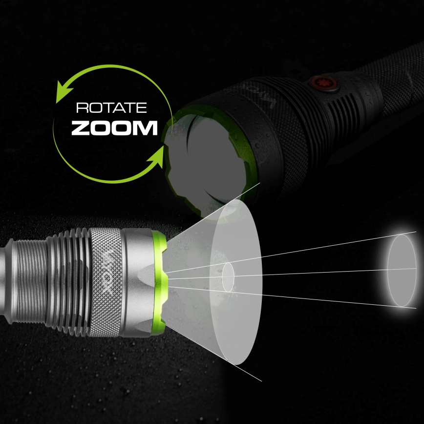 LED Aptumšojams uzlādējams lukturītis ar lādētājakumulatoru funkcija LED/5V IPX7 10000 spīdīgs 2600 mAh