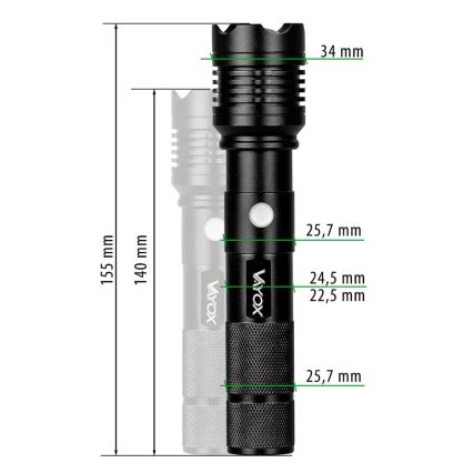 LED Uzlādējams lukturis LED/10W/5V IPX4 800 spīdīgs 1200 mAh