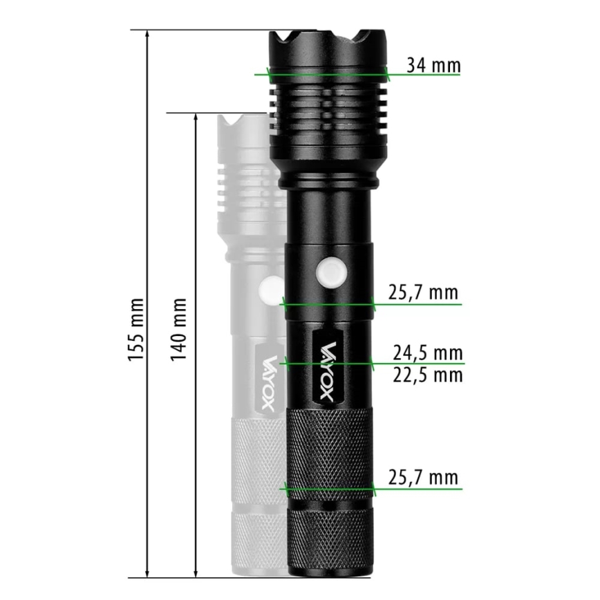 LED Uzlādējams lukturis LED/10W/5V IPX4 800 spīdīgs 1200 mAh