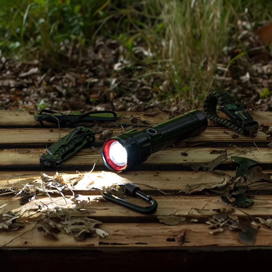 LED Aptumšojams uzlādējams lukturītis ar lādētājakumulatoru funkcija LED/30W/5V IPX5 1060 spīdīgs 5000 mAh