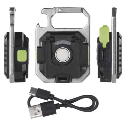 Uzlādējams LED lukturis ar USB, 3,7 V, IP44, 750 lm, 400 mAh