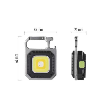 Uzlādējams LED lukturis ar USB, 3,7 V, IP44, 750 lm, 400 mAh