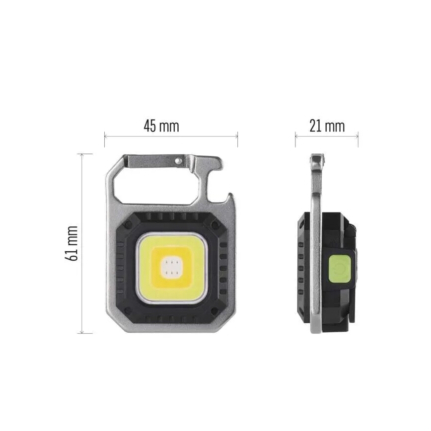 Uzlādējams LED lukturis ar USB, 3,7 V, IP44, 750 lm, 400 mAh