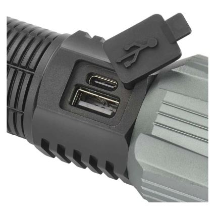 LED uzlādējams metāls lukturītis LED/5V 3000 spīdīgs 5000 mAh IP43