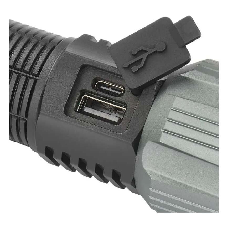 LED uzlādējams metāls lukturītis LED/5V 3000 spīdīgs 5000 mAh IP43