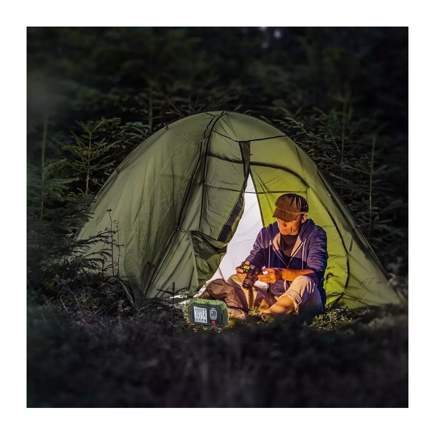 LED Uzlādējams prožektors SAMSUNG CHIP LED/10W/3,7V IP44 4000K 3600 mAh zaļa