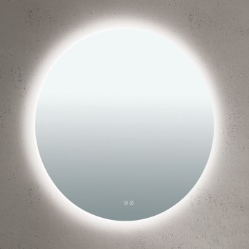 LED vannas istabas apsildāms sienas spogulis ar apgaismojumu FOCUS LED/27W/230V 3000/4200/6000K diam. 80 cm IP44