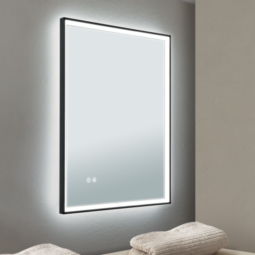 LED Vannas istabas apsildāms sienas spogulis ar fona apgaismojumu FRAME LED/48W/230V 3000/4000/6000K 60x45 cm IP44
