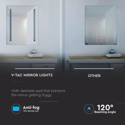 LED Vannas istabas apsildāms apgaismots spogulis LED/17W/230V IP44