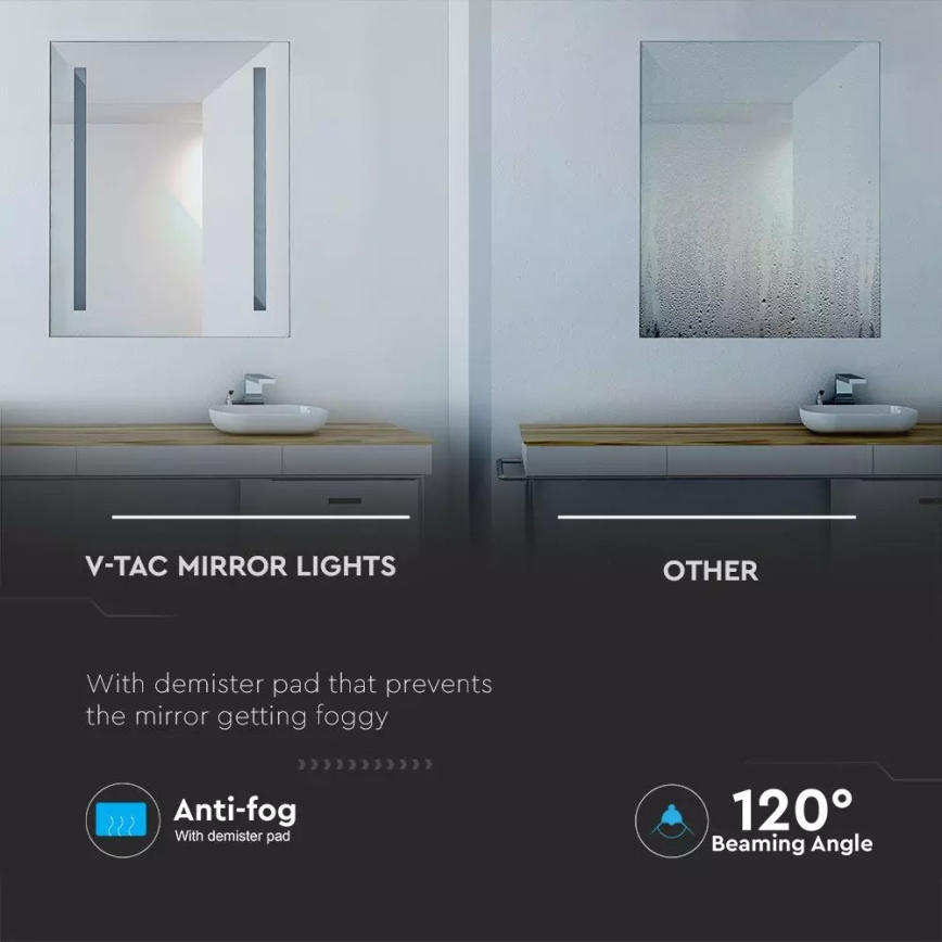 LED Vannas istabas apsildāms apgaismots spogulis LED/17W/230V IP44