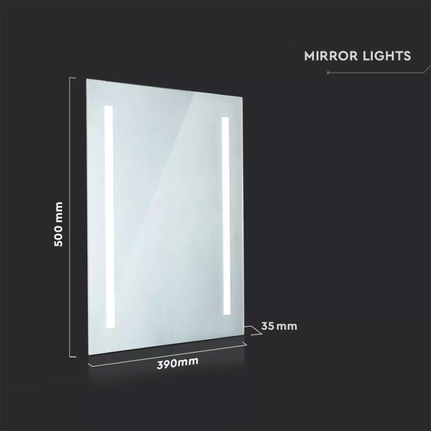 LED Vannas istabas apsildāms apgaismots spogulis LED/17W/230V IP44