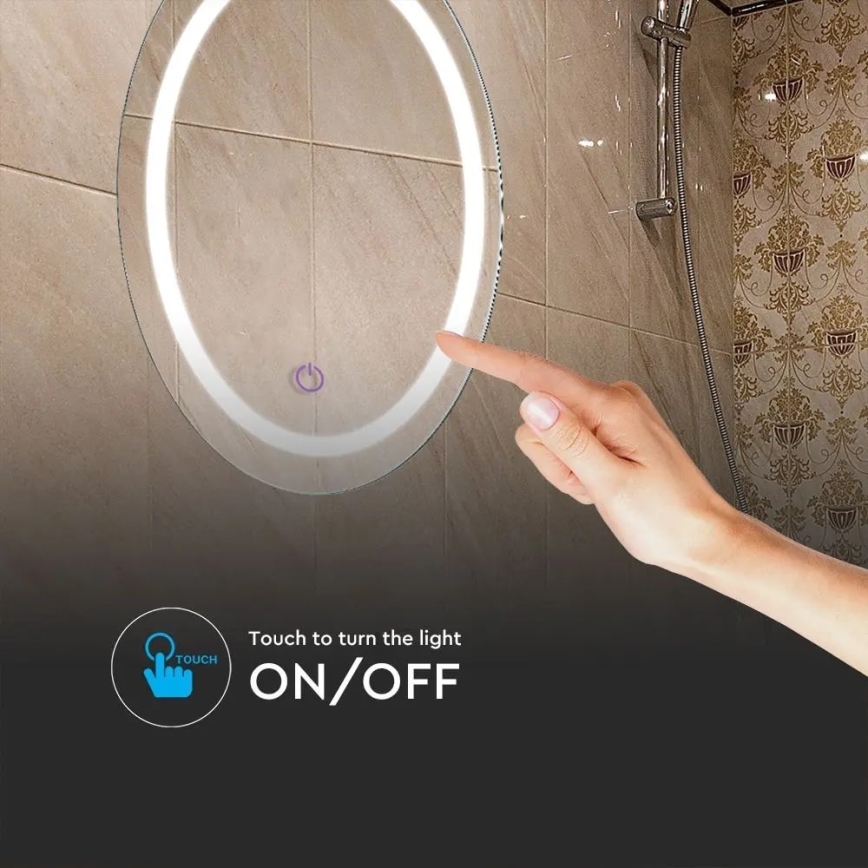 LED Vannas istabas apsildāms spogulis ar apgaismojumu LED/25W/230V IP44 3000K/4000K/6400K