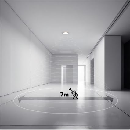 LED vannas istabas gaismeklis ar kustības un krēslas sensoru NIVERA LED/12W/230V IP54 3000/4000/6000K Ø 22,5 cm melna + tālvadība