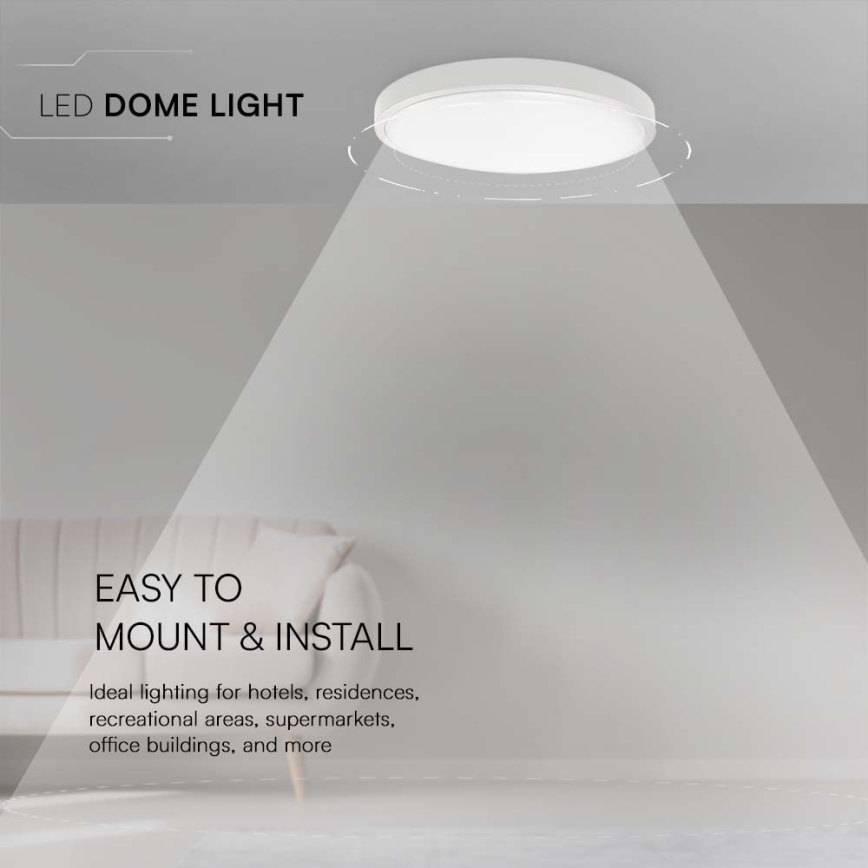 LED vannas istabas griestu gaismeklis LED/18W/230V 3000K IP44 Ø 25 cm balts