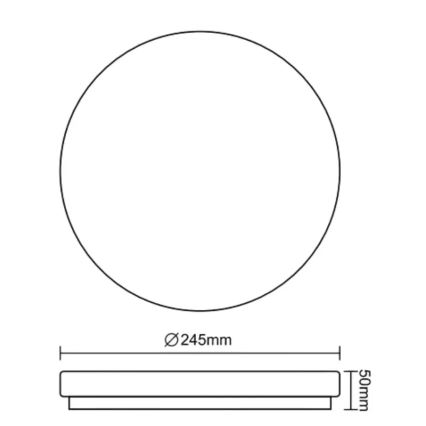 LED vannas istabas griestu gaismeklis OPAL, 12W/230V, Ø 24,5 cm, IP44, balts