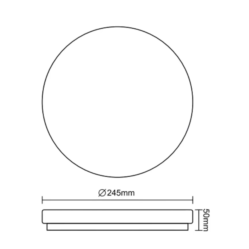LED vannas istabas griestu gaismeklis OPAL, 12W/230V, Ø 24,5 cm, IP44, balts