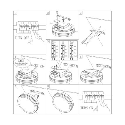 LED Vannas istabas griestu lampa ar sensoru ELLÉ LED/24W/230V 3000/4000/6500K d. 26 cm IP54 antracīta