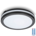 LED Vannas istabas griestu lampa ar sensoru LED/18W/230V 3000/4000/6500K IP65 d. 30 cm melna + tālvadības pults