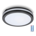 LED Vannas istabas griestu lampa ar sensoru LED/18W/230V 3000/4000/6500K IP65 d. 30 cm melna + tālvadības pults