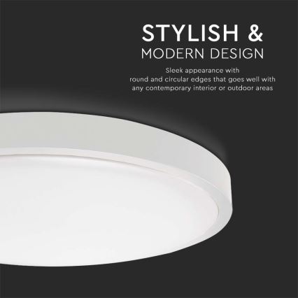 LED Vannas istabas griestu lampa ar sensoru LED/18W/230V 4000K IP44 d. 22,5 cm balta