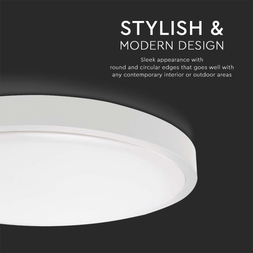 LED Vannas istabas griestu lampa ar sensoru LED/18W/230V 4000K IP44 d. 22,5 cm balta