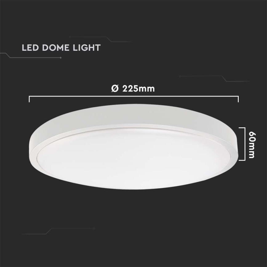 LED Vannas istabas griestu lampa ar sensoru LED/18W/230V 4000K IP44 d. 22,5 cm balta