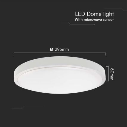 LED Vannas istabas griestu lampa ar sensoru LED/18W/230V 4000K IP44 balta + tālvadības pults