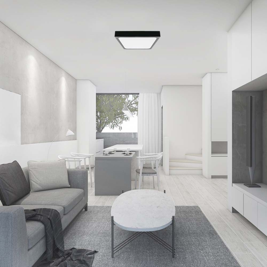LED Vannas istabas griestu lampa ar sensoru LED/18W/230V 4000K IP44 22,5x22,5 cm melna