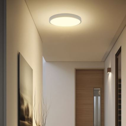 LED Vannas istabas griestu lampa ar sensoru SAMSUNG CHIP LED/18W/230V IP44 3000K d. 29 cm balta + tālvadības pults